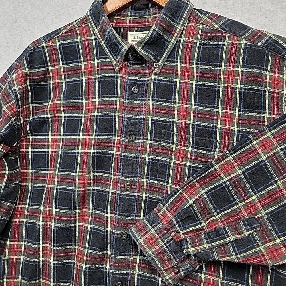 LL BEAN Button Down Flannel Shirt Long Sleeve Heritage Pattern Cotton Mens XL